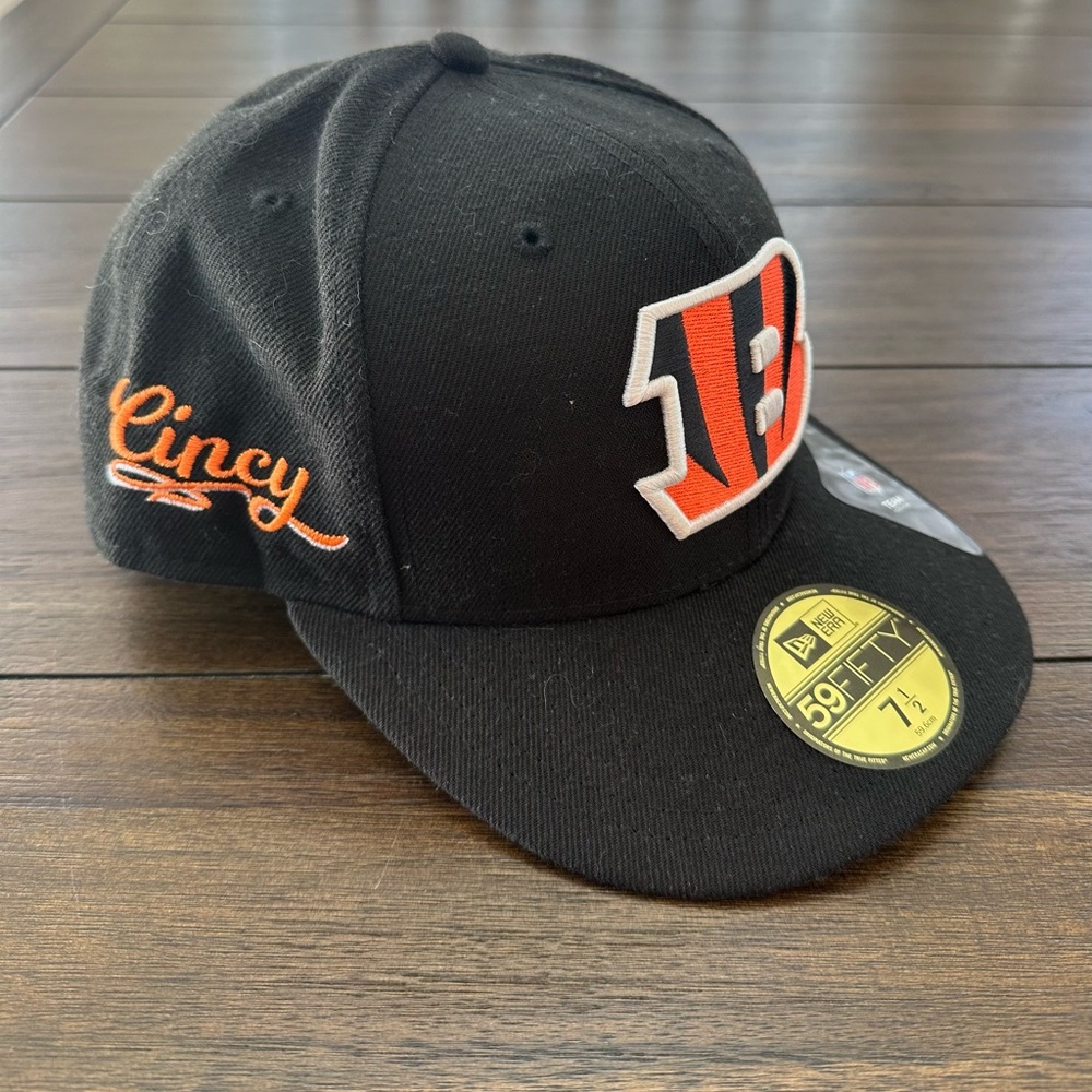 New Era 59Fifty NFL Cincinnati Bengals Fitted Hat Cap Men's Size 7 1/2